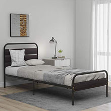 belupai Telaio letto con testiera e pedana in legno, telaio singolo in metallo con grande spazio per adulti, bambini e ragazzi, facile da montare (nero, 90 x 200 cm)