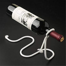 LIJUCAI Portabottiglie per Vino con Catena Artigianale Creativa Portabottiglie per Alcol sospeso 3D Magico Portabottiglie per Vino in Corda Bianca Pratico Bar da Cucina per la casa, Bianco