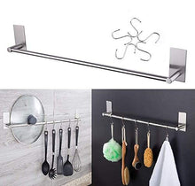 MKISHINE (3M Adesivi) Barra Porta Asciugamano con 5 Ganci S,Bello e Resistente,Porta Asciugamani Facile installarlo,Perfetto per Chi Non Vuole Fare Buchi nei mur (2)