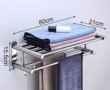 Porta Asciugamani,Doppio portasciugamani, mensola per asciugamani da bagno, supporto per asciugamani a parete, mensola per asciugamani in acciaio inossidabile SUS 304, per cucina in bagno