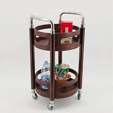 YIN YIN Carrello per Ripiani Scaffale in Ferro battuto Mobile in Legno conveniente Solido Stabile Cucina Ristorante Vino Carrello cremagliera Rosso Noce Colore 40X40X77cm Carrello a rulli
