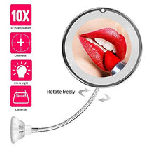 BD.Y Specchi per Trucco Specchio LED Specchio cosmetico ingranditore 10X Specchio da Barba Flessibile Girevole orientabile a 360 Gradi
