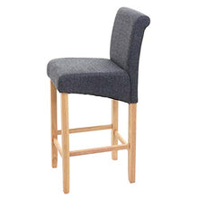 Mendler Coppia sgabelli HWC-C33 Lounge Legno Tessuto - Grigio Scuro Piedi Chiari