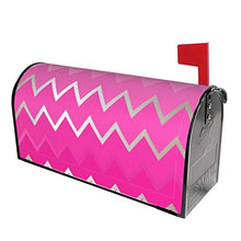Copertura magnetica per cassetta delle poste, motivo a zig-zag, colore rosa, metallizzato, per decorazione da giardino, dimensioni standard, 53 x 45 cm