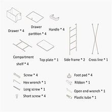 JINBAO Organizer per cassettiera a 4 cassetti, Alta Torre di stoccaggio in Tessuto, cassetti in Tessuto Facili da Tirare, per Camera da Letto, corridoio, Ingresso, armadi, vivai