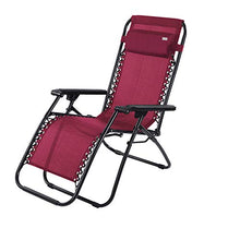 Aktive 62191 – Sdraio Gravity Zero Bordeaux, reclinabile e pieghevole, 178 x 65 x 110 cm