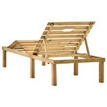 Festnight Lettino Prendisole con Tavolino, Lettino Prendisole in Legno, Lettino da Giardino, Lettino da Esterno, in Legno di Pino Impregnato