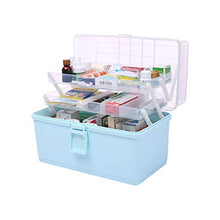 Medicine Box Grande 3 Livelli Caso Multifunzionale Caso di Medicina Portatile Casella Blu