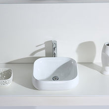 Eridanus Serie Kengo, Lavabo di Ceramica Bianco Lusso Lavandino Lavello Lavamano Lavabo da Appoggio Rettangolare Quadrato Bacinella Lavandino Lavello per Bagno Casa Bidet Lavabo