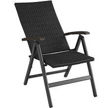 TecTake 800721 Poltrona da Giardino per Rilassarsi, Regolabile a 5 Altezze, Polyrattan, 68 x 58 x 107,5 cm -Disponibile in Diversi Colori (Nero | No. 403233)