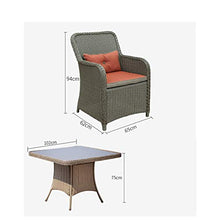 HLZY Tavolo in Vimini in Rattan mobili in Patio e Set Sedia, Arredamento da Esterni Rattan Garden Mobili Set Vetro Top Tavolino da caffè Patio Set tavolino da caffè Conversazione Patio all'aperto