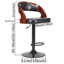 CYY Vintage Sgabelli da Bar con Schienale e Poggiapiedi-Regolabile in Altezza(0~8inch),Girevole a 360° Seduta Imbottita in Ecopelle,Cucina Bar Sedia con Base in Acciaio Cromato(Marrone)