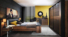 Meubletmoi - Cassettiera con 4 cassetti, 1 anta, decorazione in rovere nero e marrone, design contemporaneo, chic, collezione Riviera