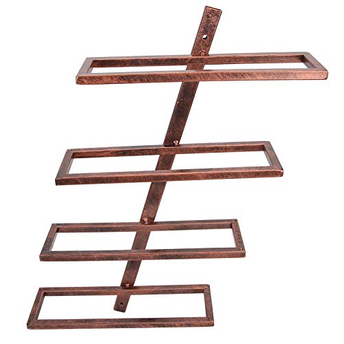 FEBT Portabottiglie, mensola Rustica per Vino, appesa per dispensa Bar Armadio Sala da Pranzo(Inclined Wine Rack 4 Bottles of Bronze)