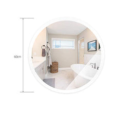 YIFAA Specchio da Bagno Rotondo A Muro con LED Illuminato, Antiappannamento, da Parete per Bagno, Camera da Letto, Hotel, Salone di Bellezza (Luce Bianco - A, 60CM)