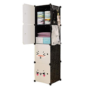 Locker Armadio Armadio Armadio Rimovibili di plastica Withdoor Gitter Scaffali Abbigliamento Home Camera Dormitorio Nero MUMUJIN (Color : 39X37X147CM)