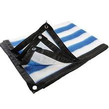 Panno dello Schermo Canopy 85% Blue & Whitesun Ombra Panno Pergola Canopy Patio Prato Paralume in Tessuto di Maglia Sole Fiori Piante Poli Copertura Tarp (Color : Siripe, Size : 9.9x16.5FT/3X5M)