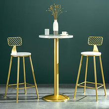 CMX-Barhocker Sgabelli da Bar, sgabelli da Bar in Metallo con Schienale e poggiapiedi Mobili da Bar per la casa (Bianco, Altezza Seduta 45/65/75 cm)
