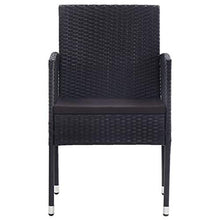 Oushome Set Mobili da Pranzo per Giardino 9 pz in Polyrattan Nero