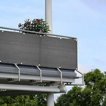 FANGJIE Tenda a Vela Rettangolare 0.95x10m HDPE Paravento Balcone Leggermente Trasparente per Campo Sportivo, Giardino, Balcone, Grigio Chiaro