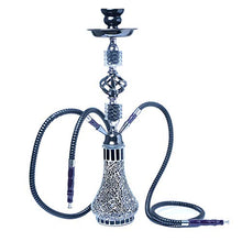 XJJY 22"Narghilè Set Doppio Tubo Narghilè, Vetro Narghilè Set Arabo Doppio Narghilè, Adatto per Famiglie, Hotel stranieri, Bar, Club, Hotel,Blu