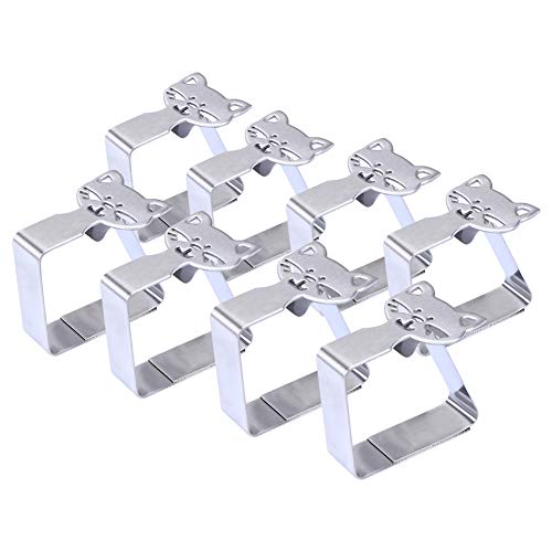 ZONGMIC - Set di 8 mollette per tovaglia in acciaio inox, per feste o pic-nic (Cat-8 pezzi)