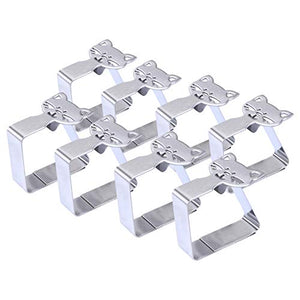 ZONGMIC - Set di 8 mollette per tovaglia in acciaio inox, per feste o pic-nic (Cat-8 pezzi)