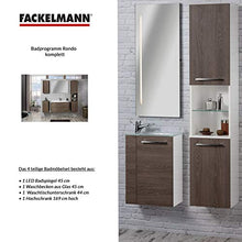 Fackelmann - Set di 4 specchietti da Bagno appesi e Illuminati, 45 cm, Colore: Marrone