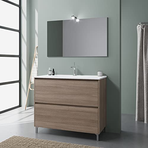 Kiamami Valentina MOBILE CON LAVABO A TERRA 100 CM QUERCIA| LAGUNA