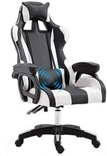 DINGZXC Sgabelli da Bar Sedia da Gioco Sedia E-Sport Di Grandi Dimensioni ， Sedia Girevole Ergonomica Ed Esecutiva con Poggiatesta e Cuscino Lombare Regolabile,Blakc White