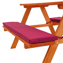 TecTake 800807 Set Tavolo e Panche Bambini in Legno, Arredamento da Campeggio Picnic, Morbidi Cuscini, Giardino Terrazza Esterni - Disponibile in Diversi Colori (Rosso)