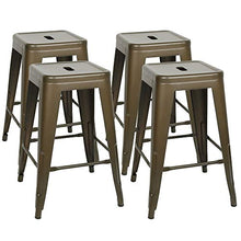 Sarah 4*Sgabello da Bar Stile Industriale,Sgabello Alto in Metallo Vintage,per Bar/Casa Sgabello Alto, Acciaio, Canna di Fucile, 61 * 40 * 40cm