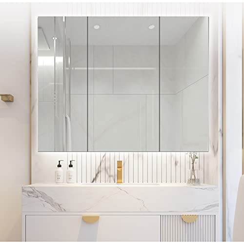 Bathroom mirror-Jack 31,49X27,55X5,11 Pollici Illuminato Bagno Armadio a Specchio,Montaggio a Parete mobiletto del Bagno con Specchio cosmetico