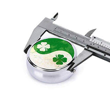 Irish Shamrocks Yin Yang St Patricks Day - Contenitore rotondo per pillole a 3 scomparti, in metallo, per medicina e vitamine, per viaggi all'aperto