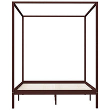 SKM Giroletto a Baldacchino Marrone Scuro Massello Pino 160x200 cm