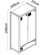 Vipack AXKL1219 Alex-Armadio 2 Ante Pino massello Naturale 55 x 100 x 200 cm
