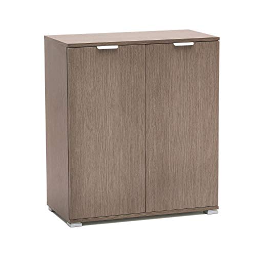 Armadietto mobiletto assemblato per bagno camera da letto (Rovere grigio, cm 75 x 38 x 85 h)