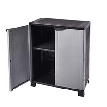 House Collection HSC1705 Mobile, Armadio Basso, multispazio, da Interno e Outdoor, in Resina, 66,5x37x89cm, Grigio