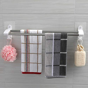 Portasciugamani Cucina Portasalviette da Bagno per Bagno Punzonatura A Doppio Manubrio Portasalviette in Acciaio Inox (Bianco) Porta Asciugamani