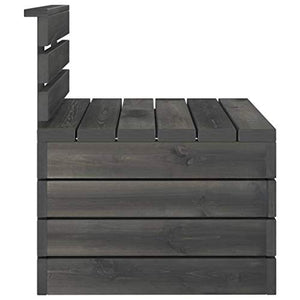 FAMIROSA Set Divani da Giardino su Pallet 6 pz Legno Pino Grigio Scuro-3749