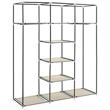 Tidyard Armadio con Scomparti e Aste,Armadio Camera da Letto,Scarpiera Armadio Salvaspazio Crema 150x45x175 cm in Tessuto