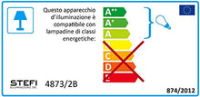 ONLI Lampadario 2 luci Giorgio in Metallo Marrone spennellato Oro e vetri sfumati, Bronzo