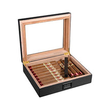 ZYING Classic Cigar Box con Digital igrometro e umidificatore di Vetro Top Cigar Cabinet Contiene 25 Sigarette Humidor