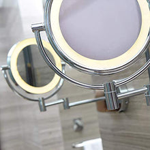 Specchio per Il Trucco Specchio a sfioramento dimmerabile Specchio bifacciale Specchio da Trucco Girevole a 360 ° Specchio da Bagno Portatile da Barba a Batteria
