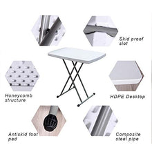 sogesfurniture Tavolo Pieghevole da Picnic da Giardino Bianco Portatile, Perfetto Come Tavolo da Campeggio, da Buffet, da Cucina, Regolabile in Altezza, 76x50x54/62/74cm, HP-76X-BH