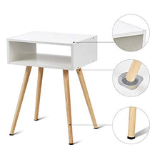 COSTWAY Comodino, Tavolino con 2 Cassetti in MDF Ecologico e Resistente, Bianco, 40 x 30 x 54 cm