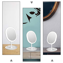 GARNECK LED Specchio per Il Trucco Specchio Illuminato da Toeletta Ovale Portatile Specchio da Tavolo Specchio Cosmetico Touch Screen per Il Trucco degli Occhi Ricaricabile