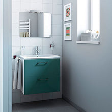 Homemania HOMRAN_5276 Mobile Bagno Happy da Parete, da Bagno, Blu, Bianco, Cromo, in Legno, Ceramica