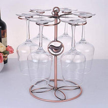 LXH-SH Cremagliera del Vino Nana Wine Glass Hanger, Hanging Coppa di immagazzinaggio del Metallo cremagliera del Tavolo Calici con 6 Ganci 24.5x24.5x29.5cm scaffali Vino contatore