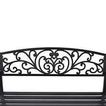 cangzhoushopping Panchina da Giardino 127 cm in Ghisa Nera Arredamento Arredi per esterno Mobili-sedie da esterno Panchine da esterno